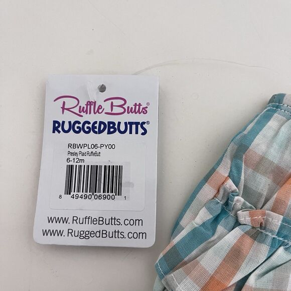 RuffleButts Presley Plaid Ruffled Bloomers Diaper Cover Girls Size 6-12 Months - Picture 8 of 10